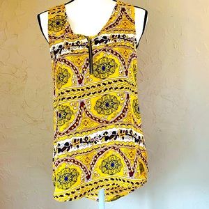 3/$25 ROMIMONA yellow medium sleeveless blouse